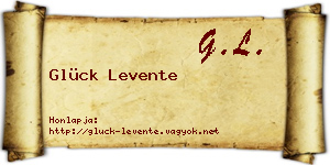 Glück Levente névjegykártya